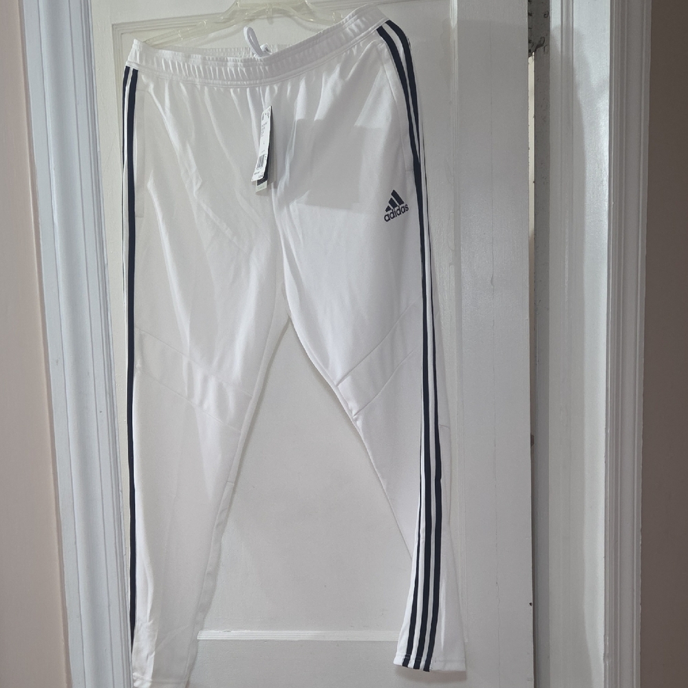 Adidas White Joggers with Black Accents